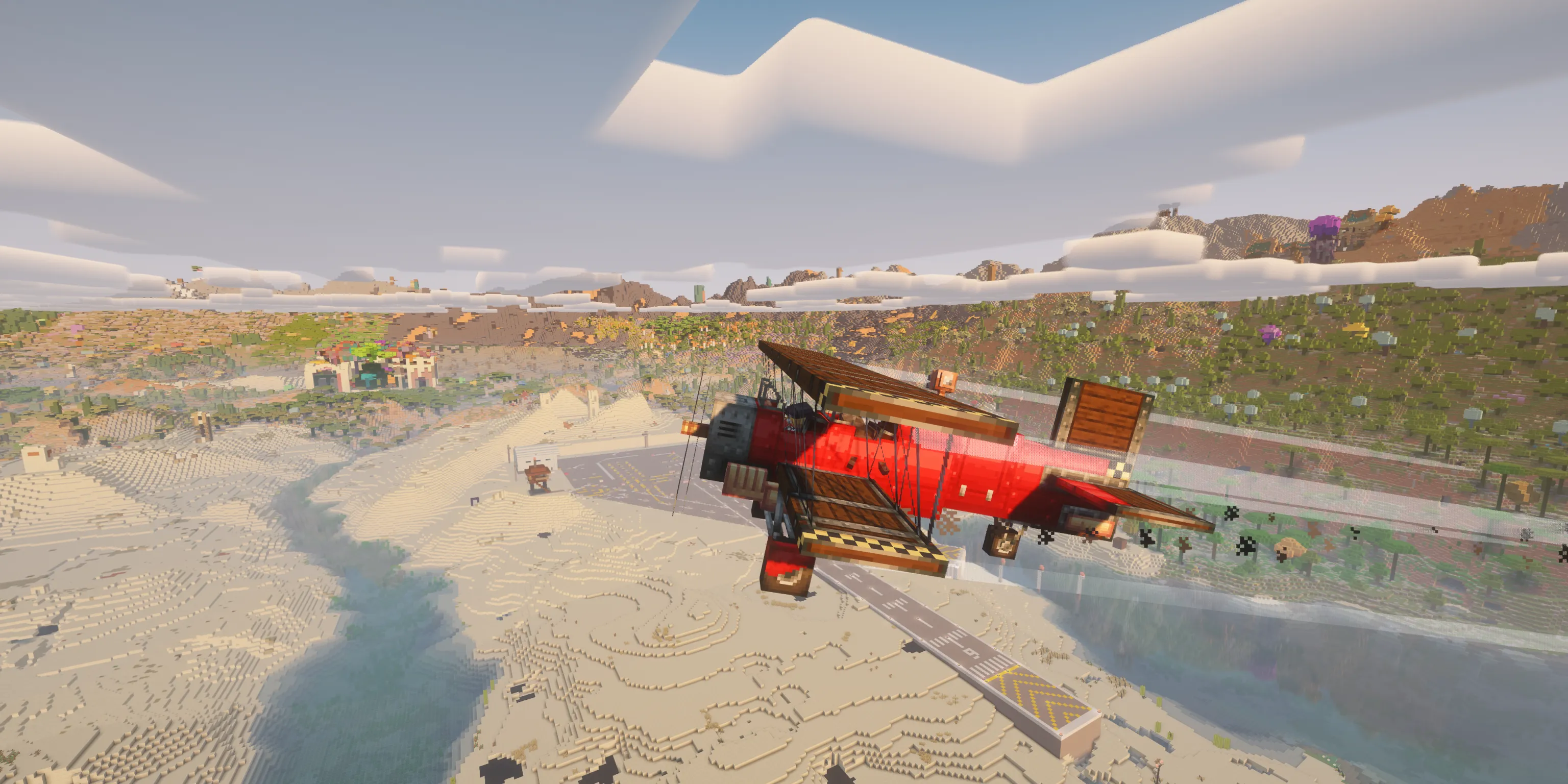 一架飞机飞过机场上空